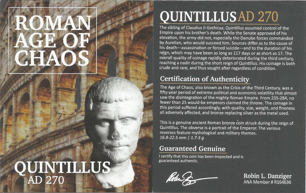 Quintillus Bronze Antoninianus AD 270 NGC XF Ancient Roman Coin — image 3