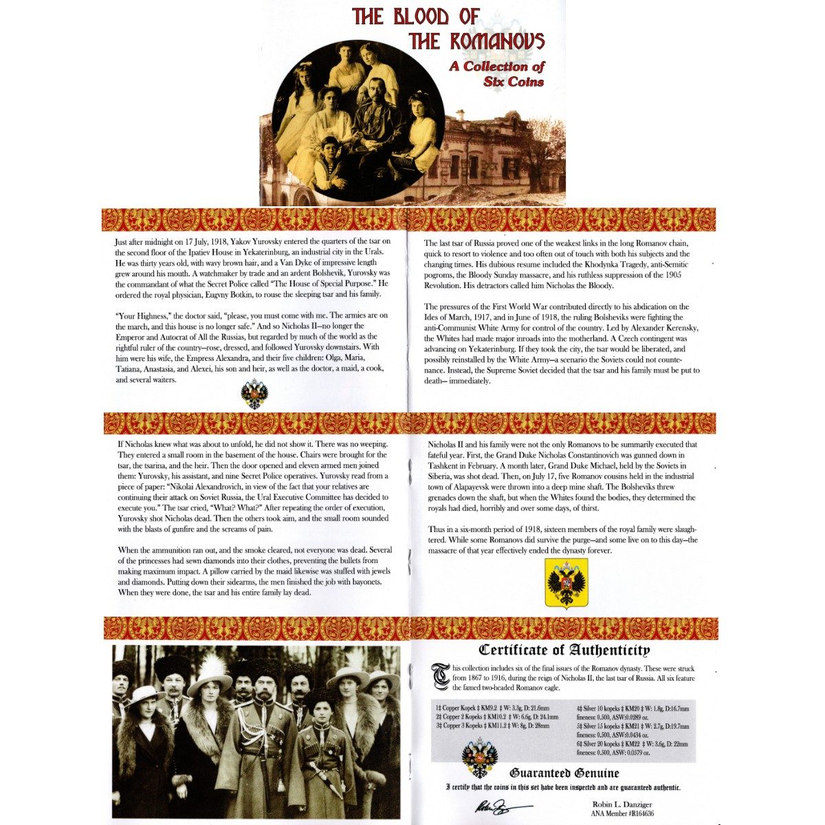 Blood of the Romanovs: Box of 6 of the Last Russian Coins Issued by the Romanov - image 3