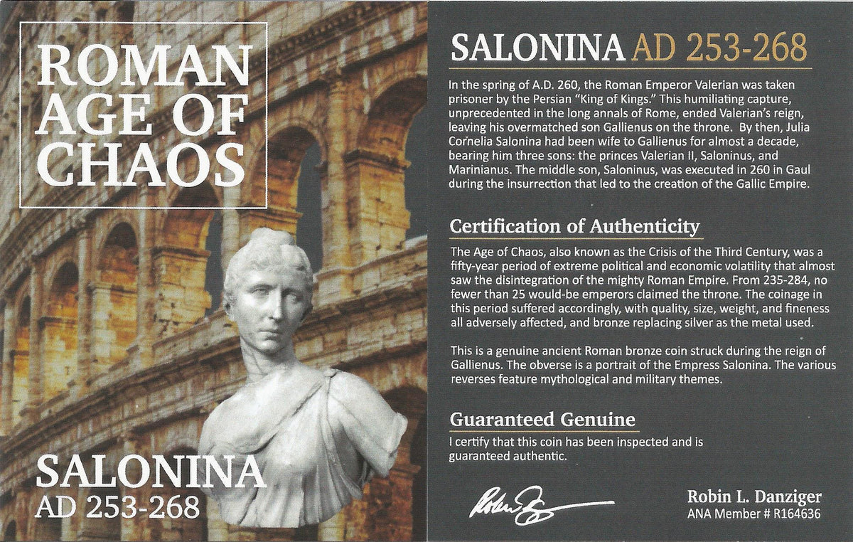 Salonina BI Double-Denarius AD 254-268 NGC XF Ancient Roman Coin — image 3