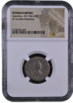 Salonina BI Double-Denarius AD 254-268 NGC Encapsulated Roman Coin