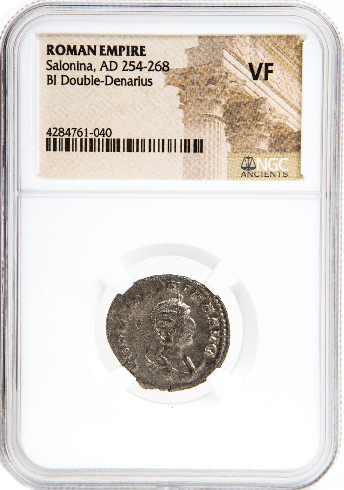 Salonina BI Double-Denarius AD 254-268 NGC VF Ancient Roman Coin