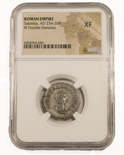 Salonina BI Double-Denarius AD 254-268 NGC XF Ancient Roman Coin