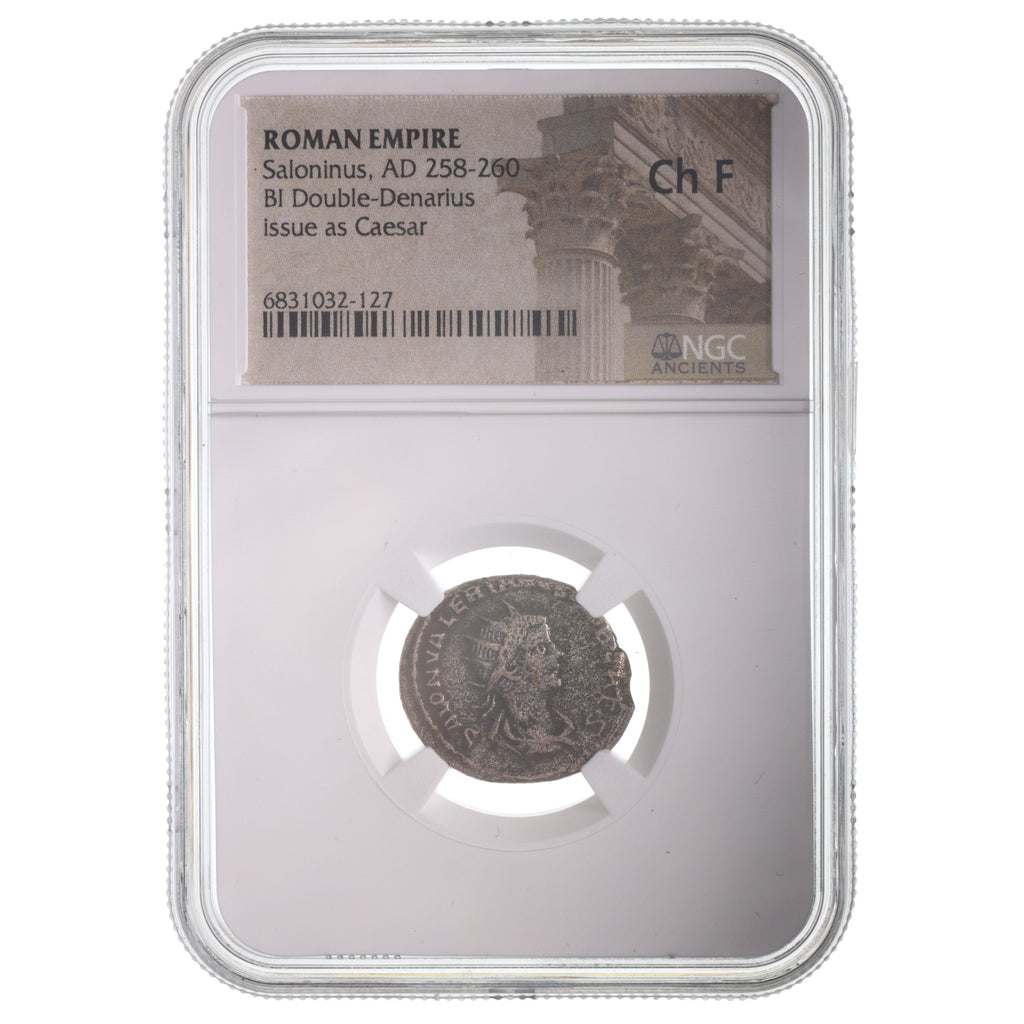 Saloninus BI Double-Denarius AD 258-260 Issue as Caesar NGC CH-F Ancient Roman
