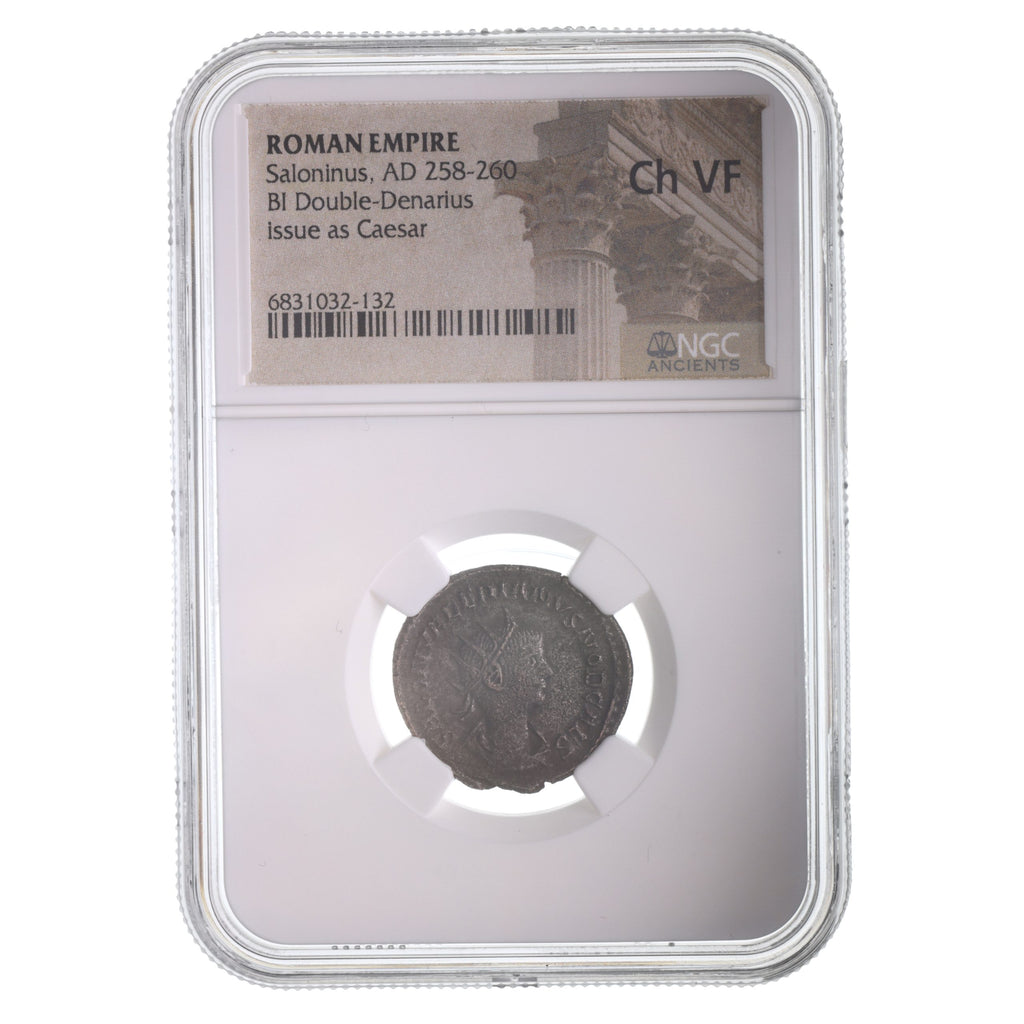 Saloninus BI Double-Denarius AD 258-260 Issue as Caesar NGC CH-VF Ancient Roman