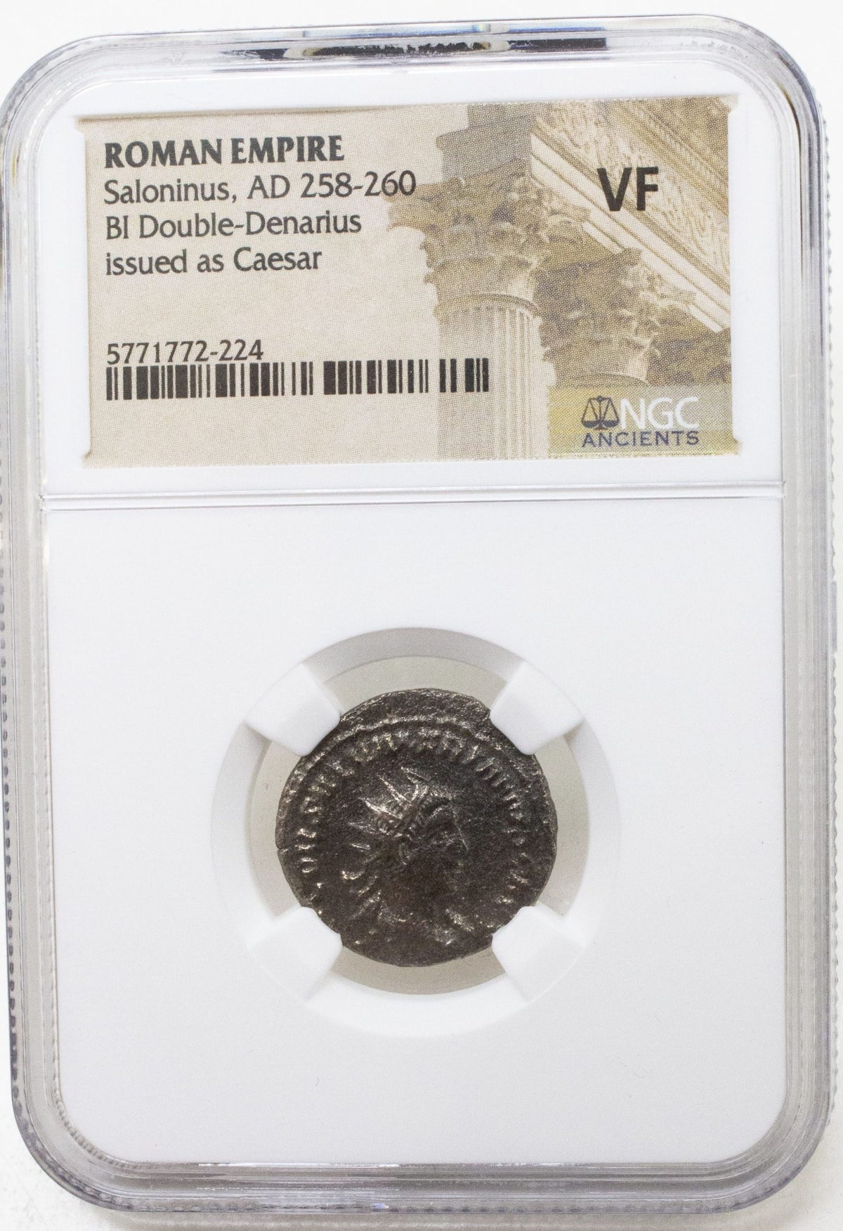 Saloninus BI Double-Denarius AD 258-260 Issue as Caesar NGC VF Ancient Roman — image 5