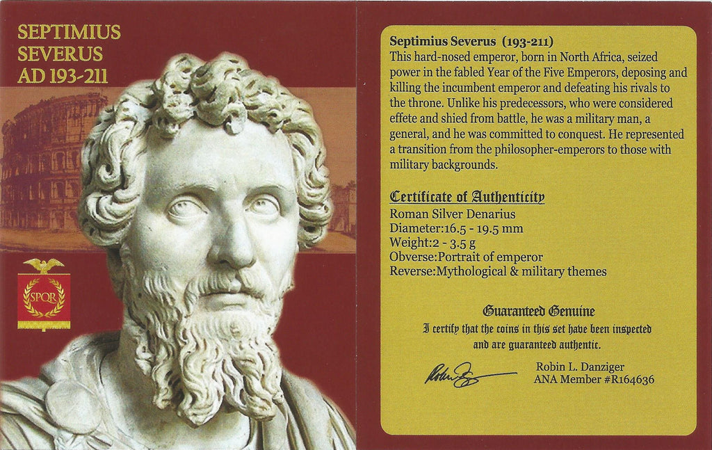 Septimius Severus (AD 193–211) Roman Empire AR Denarius NGC Ch XF representative stock photograph 2