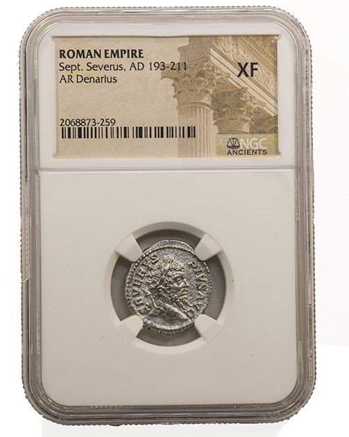 Septimius Severus AR Denarius AD 193-211 NGC XF Ancient Roman Coin