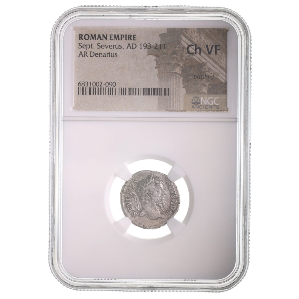 Septimius Severus AR Denarius AD 193-211 NGC CH-VF Ancient Roman Coin