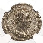 Severus Alexander AR Denarius AD 222-235 NGC AU Ancient Roman Coin — image 2