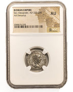 Severus Alexander AR Denarius AD 222-235 NGC AU Ancient Roman Coin