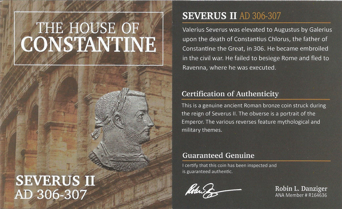 Severus II BI Quarter-Nummus AD 306-307 NGC F Ancient Roman Coin — image 3