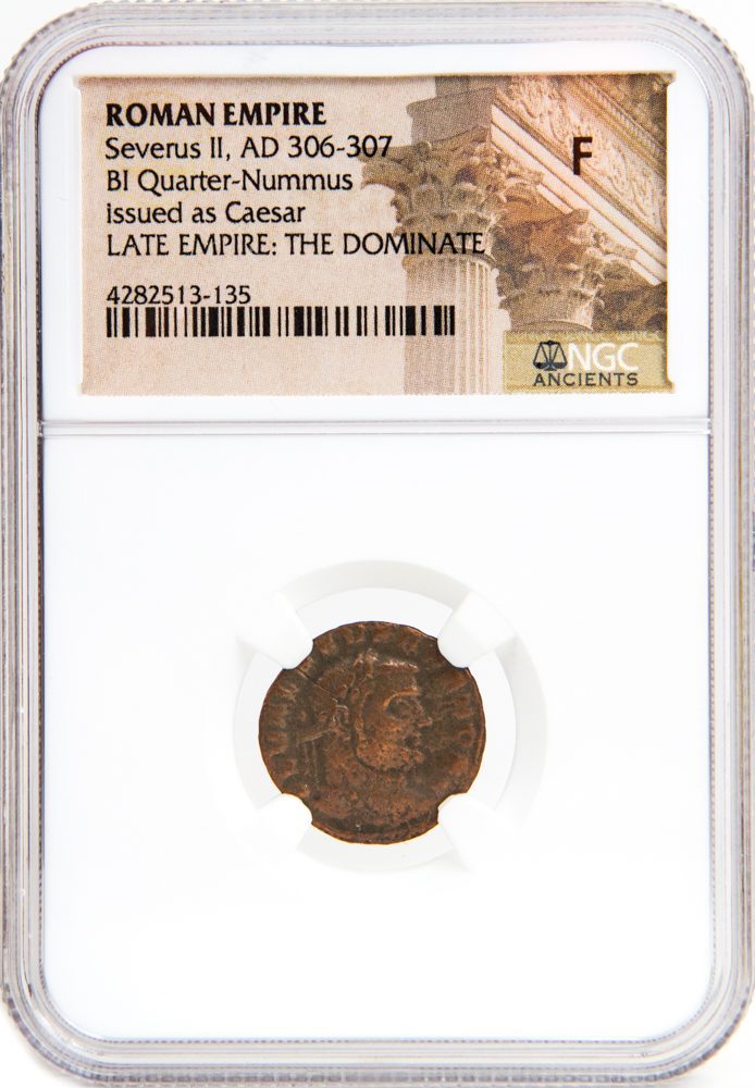 Severus II BI Quarter-Nummus AD 306-307 NGC F Ancient Roman Coin — image 4