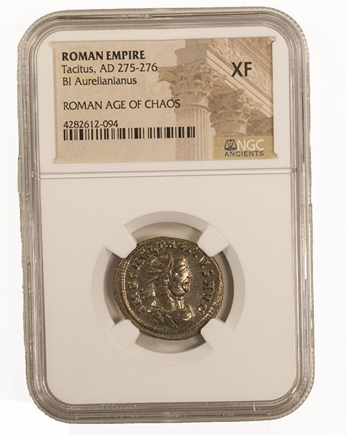 Tacitus (AD 275–276) Roman Empire BI Antoninianus NGC XF representative stock photograph 2