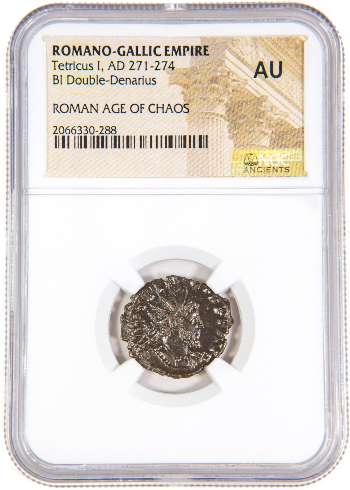 Tetricus I BI Double-Denarius AD 271-274 NGC AU Ancient Roman Coin — image 4