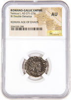 Tetricus I BI Double-Denarius AD 271-274 NGC AU Ancient Roman Coin