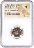 Tetricus I BI Double-Denarius AD 271-274 NGC XF Ancient Roman Coin
