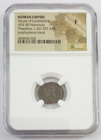 Theodora (Late 3rd–Early 4th Century) Roman Empire AE4 NGC F representative stock photograph