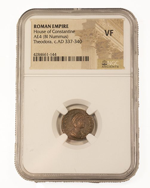 Theodora AE4 BI Nummus c. AD 337-340 NGC VF Ancient Roman Coin