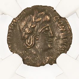 Theodora AE4 BI Nummus c. AD 337-340 NGC XF Ancient Roman Coin — image 2