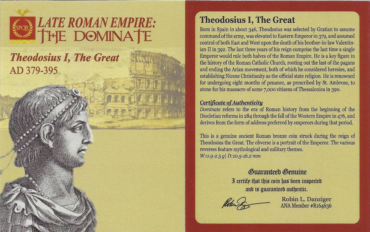 Theodosius I AE2 AD 379-395 NGC F Ancient Roman Coin — image 3