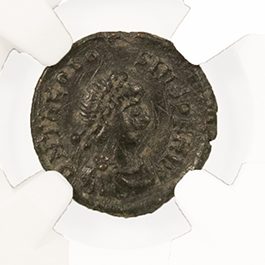 Theodosius I AE Nummus AD 379-395 NGC XF Ancient Roman Coin — image 2