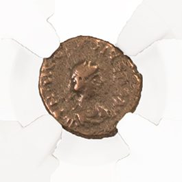 Theodosius II AE4 Nummus AD 402-450 NGC F Ancient Roman Coin — image 2