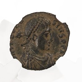 Theodosius II AE4 Nummus AD 402-450 NGC VF Ancient Roman Coin — image 2