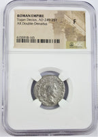 Trajan Decius AR Double-Denarius AD 249-251 NGC F Ancient Roman Coin — image 4