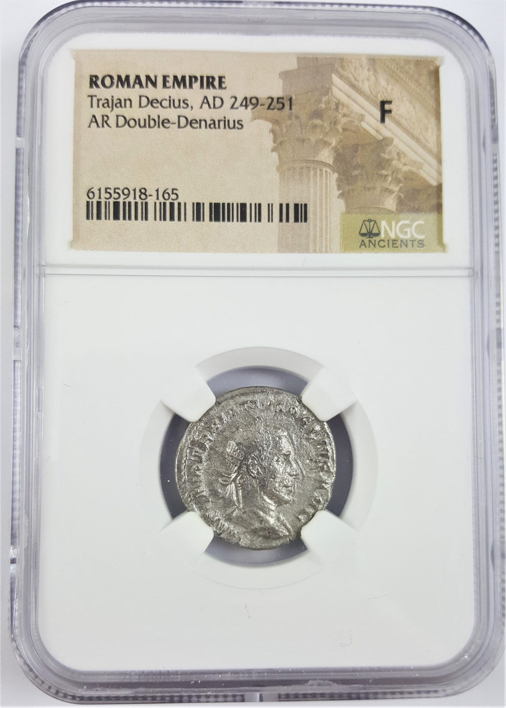 Trajan Decius AR Double-Denarius AD 249-251 NGC F Ancient Roman Coin