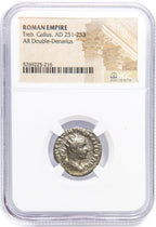 Trebonianus Gallus AR Double-Denarius AD 251-253 NGC Encapsulated Coin
