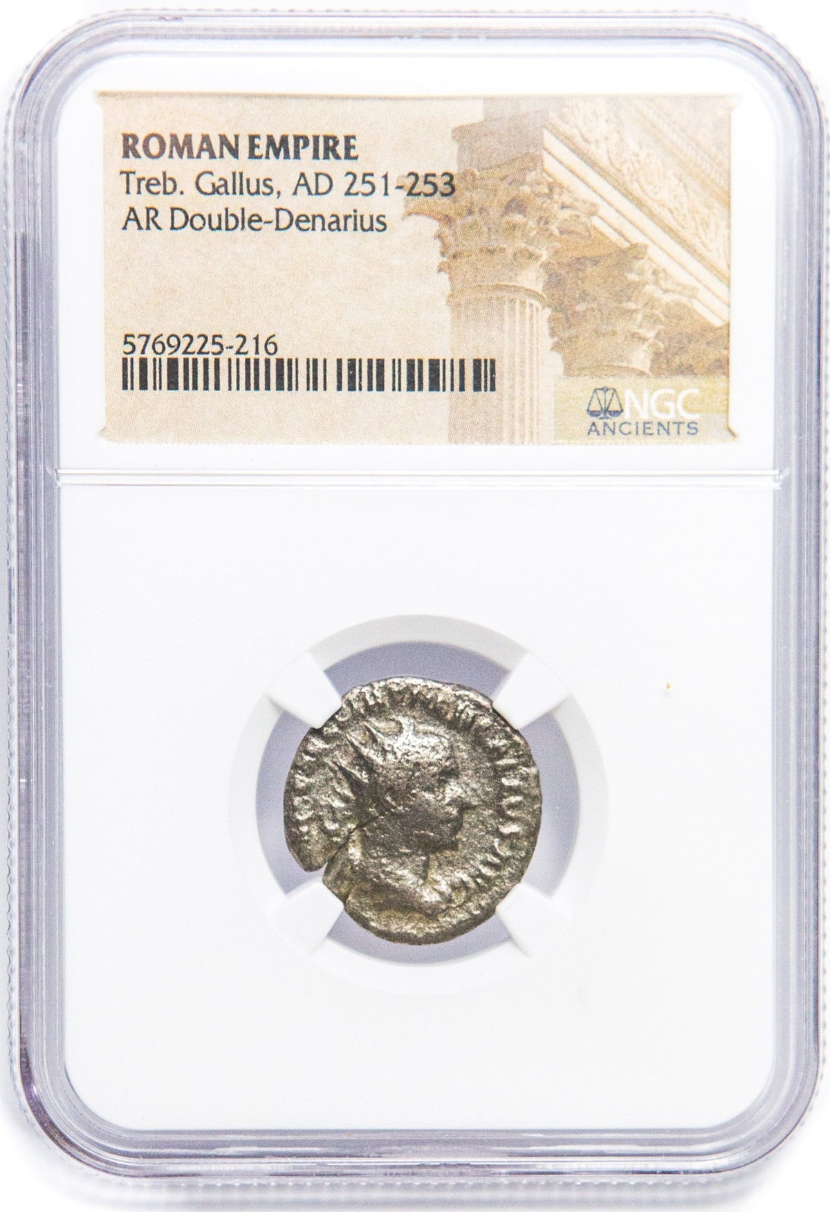 Trebonianus Gallus AR Double-Denarius AD 251-253 NGC Encapsulated Coin