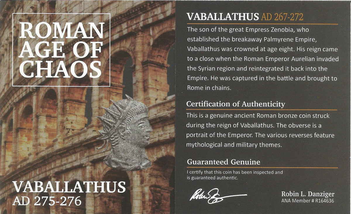 Vabalathus and Aurelian BI Double-Denarius AD 270-272 NGC VF Ancient Roman Coin — image 4