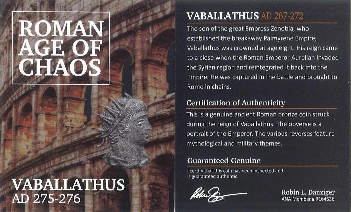 Vabalathus and Aurelian BI Double-Denarius AD 270-272 NGC VF Ancient Roman Coin — image 5
