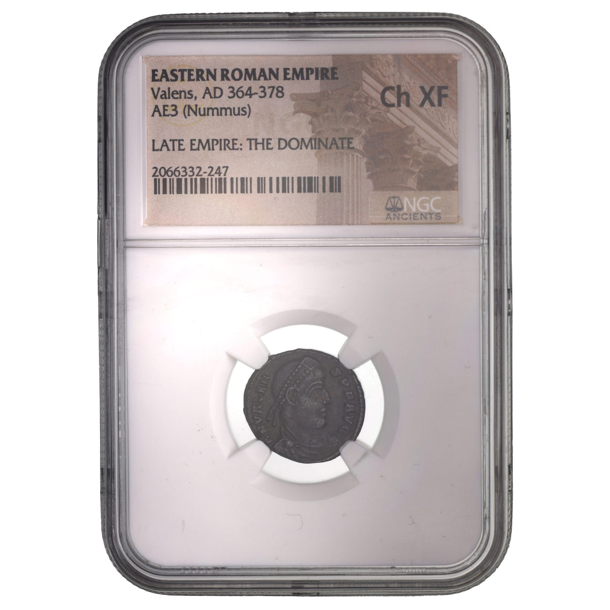 Valens AE3 Nummus AD 364-378 NGC CH-XF Ancient Roman Coin