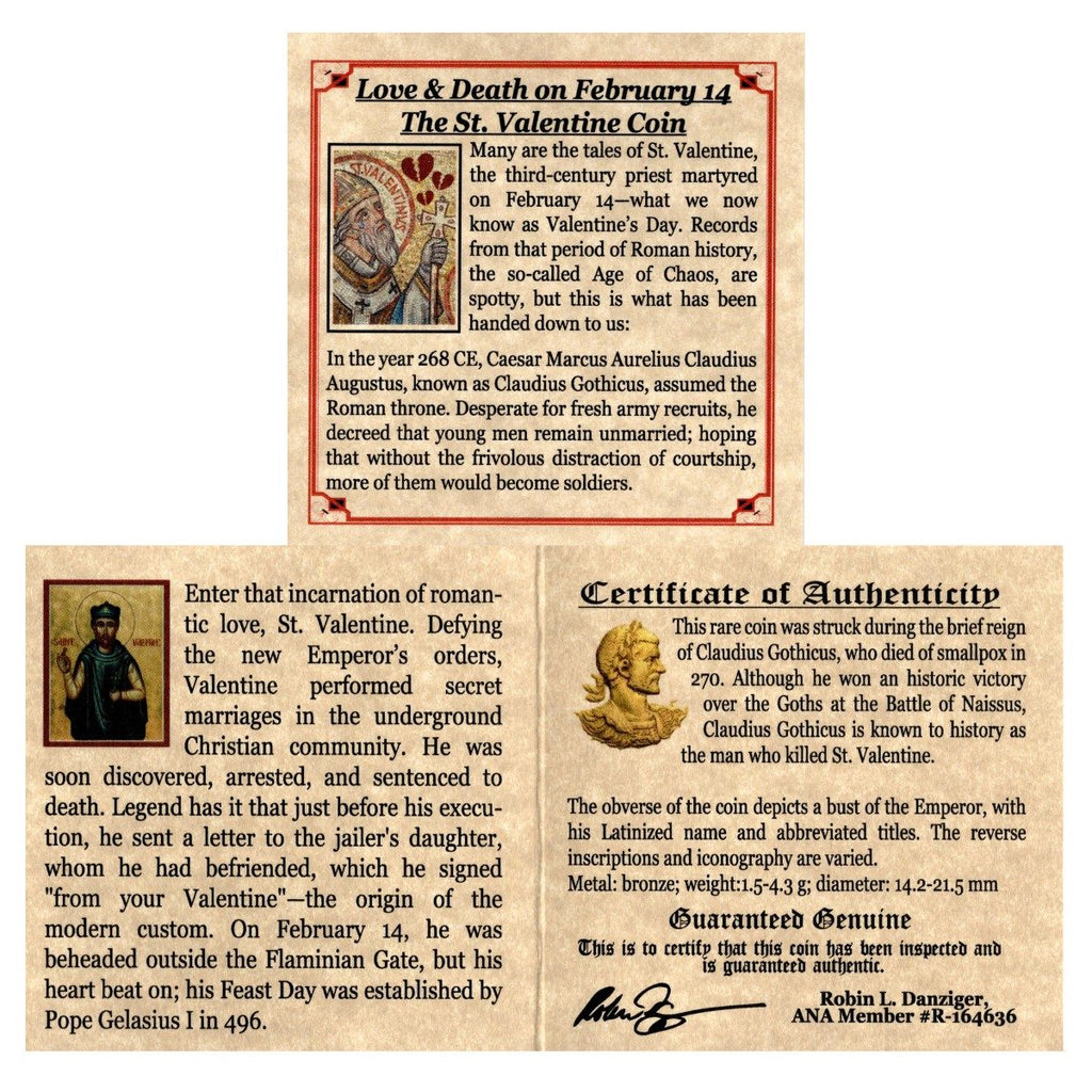 Father of Valentine’s Day Box: Bronze Coin of Roman Emperor Claudius II Gothicus - image 3