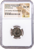 Valentinian I AE3 Nummus AD 364-375 NGC VF Ancient Roman Coin