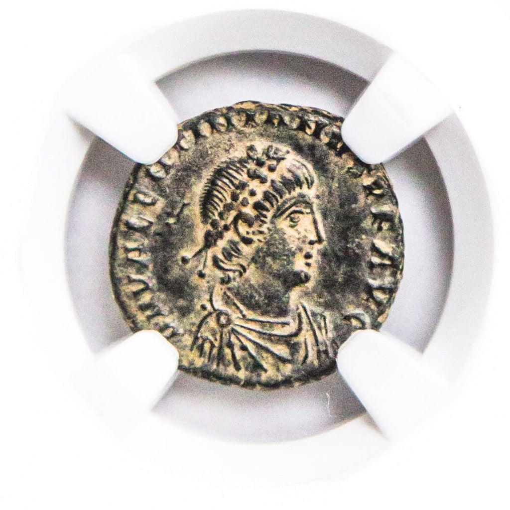 Valentinian II AE4 Nummus AD 375-392 NGC AU Ancient Roman Coin — image 2