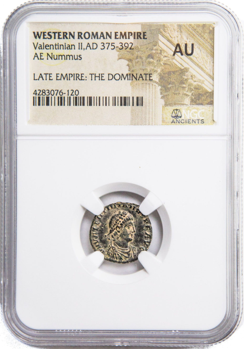 Valentinian II AE4 Nummus AD 375-392 NGC AU Ancient Roman Coin — image 4
