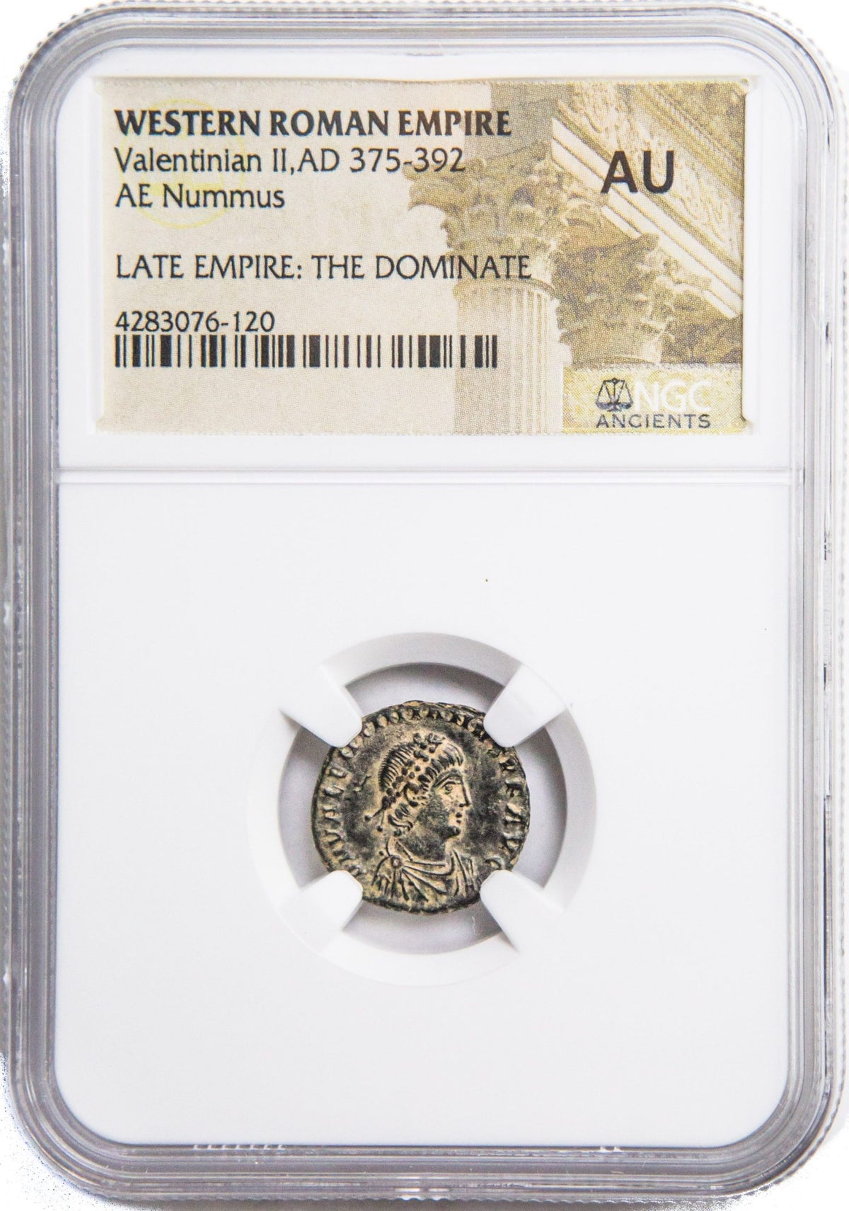 Valentinian II AE4 Nummus AD 375-392 NGC AU Ancient Roman Coin — image 4