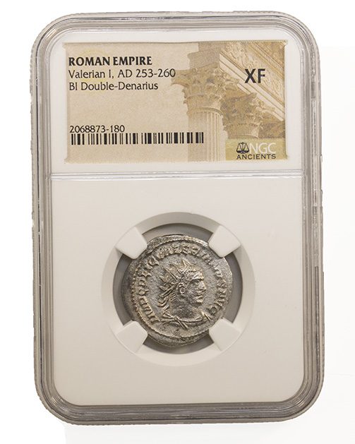 Valerian I BI Double-Denarius AD 253-260 NGC XF Ancient Roman Coin