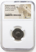 Valerian II BI Double-Denarius AD 256-258 Issue as Caesar NGC F Ancient Roman — image 5