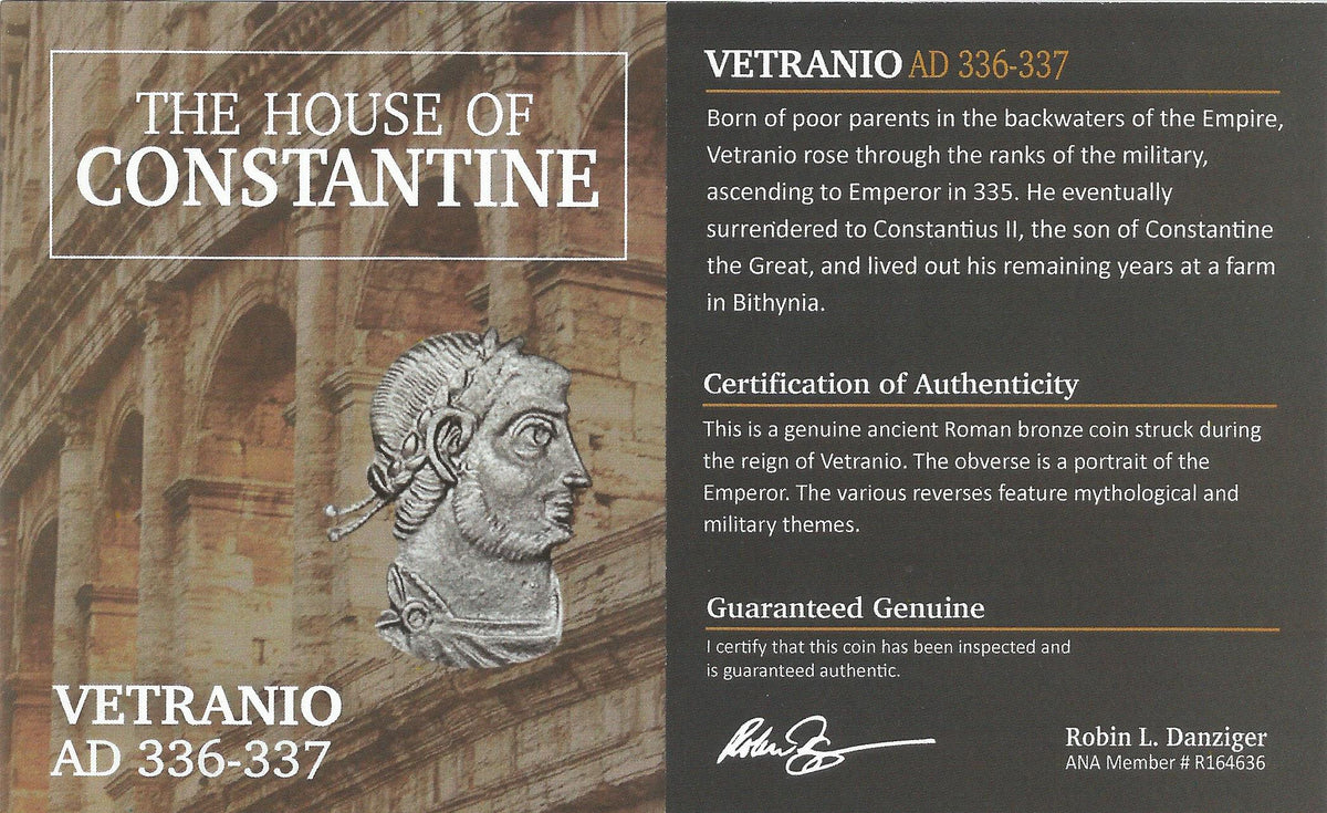 Vetranio BI Centenionalis AD 350 NGC F Ancient Roman Coin — image 4