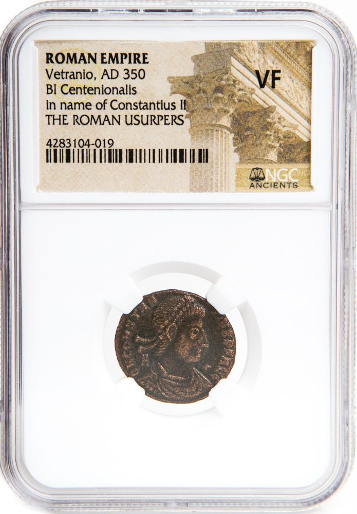 Vetranio BI Centenionalis AD 350 NGC VF Ancient Roman Coin