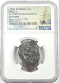 Philip V 8 Reales Sea-Salvaged Fragment 1735 Vliegenthart Shipwreck NGC Genuine — image 4